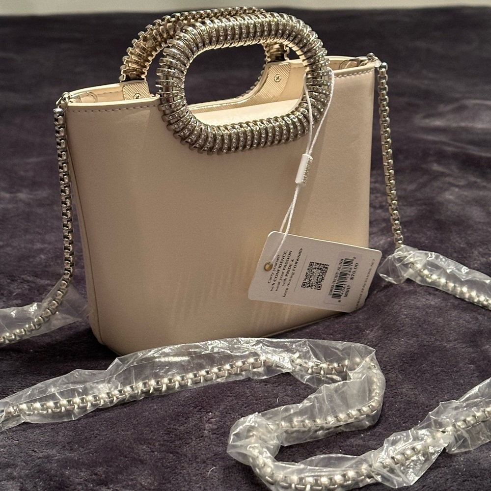 COPY - Urban Expressions Ivory- Alina Handbag with Silver with rhinestone Accen… - Picture 8 of 12